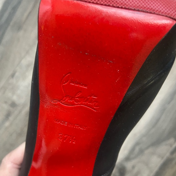 Christian Louboutin Black Leather Lady Peeps - Picture 4 of 6